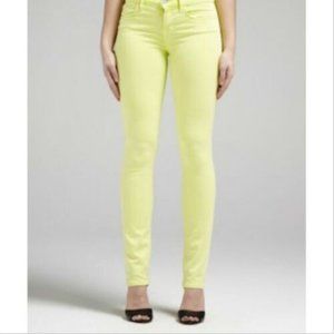 PAIGE JIMMY JIMMY SKINNY Yellow Green Ankle Denim Jeans Size 26 Inseam 31"